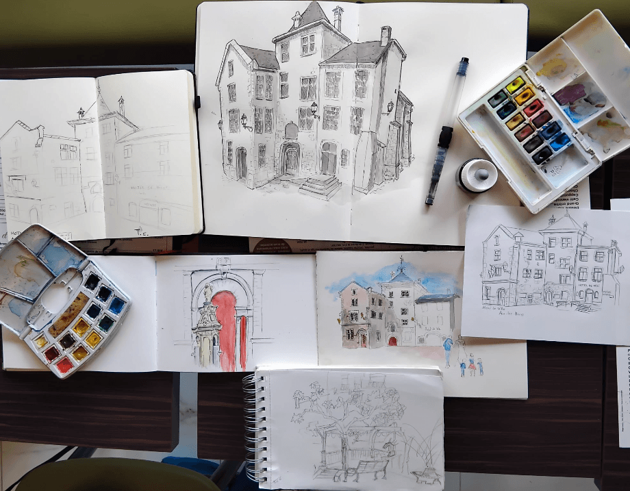 Dessins urbains Aix les bains